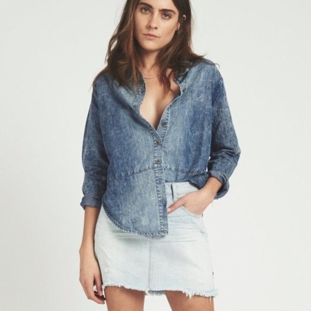 NWT One Teaspoon • High-Waist Denim Mini Skirt, 29 - Picture 4 of 16